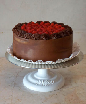 pastel de trufa de chocolate y frambuesa