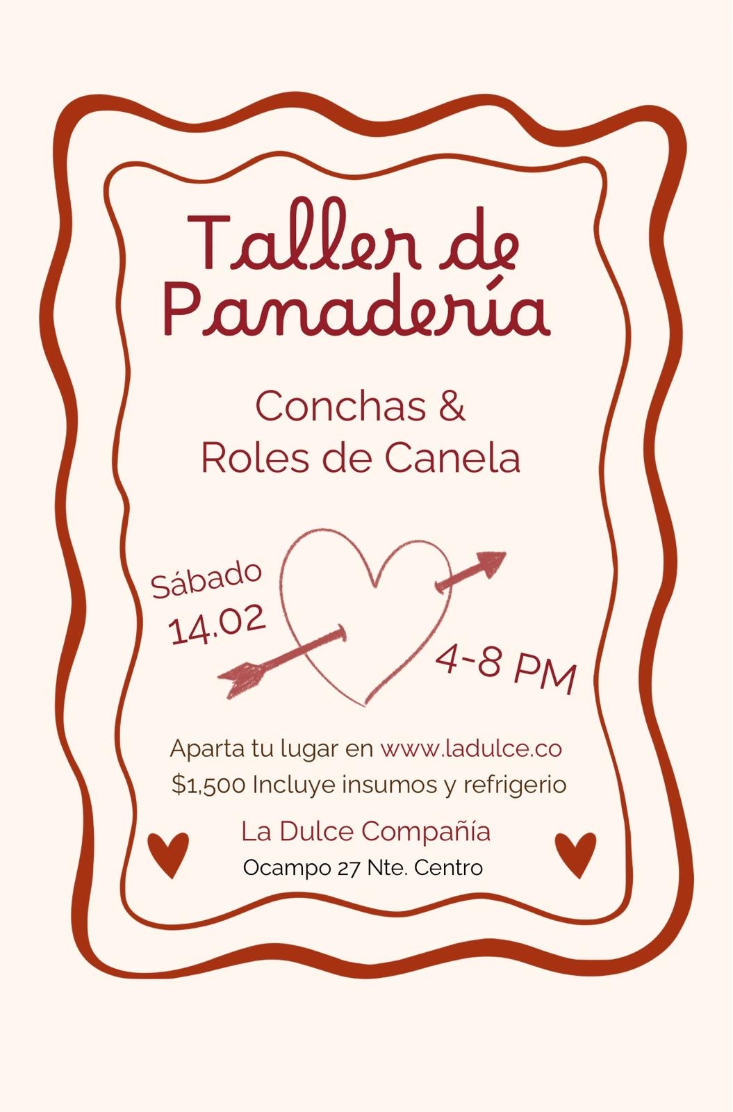 Taller de Panadería Conchas de Corazón y Roles de Canela